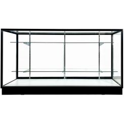 70" Full Vision Glass Display Counter, BLACK - 70"L x 20"W x 38"H